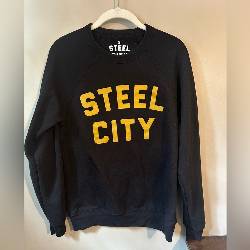 Steel City Black and Gold Men's Crewneck Sweater